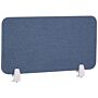 Desk Screen Blue Pet Board Fabric Cover 80 X 40 Cm Acoustic Screen Modular Mounting Clamps