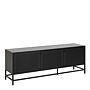 Newcastle 3 Door Sideboard In Matt Black