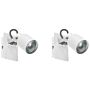 Set Of 2 Wall Lamps White Metal 1-light Swing Arm Cone Shade Spotlight Design