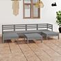 Vidaxl 7 Piece Garden Lounge Set Grey Solid Wood Pine