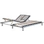 Set Of 2 Manually Adjustable Bed Bases 3ft Eu Single Wooden Slats Black Steel Frame With Legs Wooden Slats Freestanding