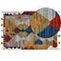 Kilim Area Rug Multicolour Wool And Cotton 160 X 230 Cm Handmade Woven Boho Patchwork Pattern With Tassels