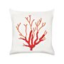 Scatter Cushion White Cotton 45 X 45 Cm Marine Coral Pattern Square Polyester Filling