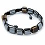 Magnetic Hematite Shamballa Bracelet - Tiger Eye Cuboids