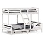 Vidaxl Bunk Bed 90x200/120x200 Cm White Solid Wood Pine