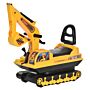 Homcom Kids Ride On Digger Excavator Toy Tractors Walker Toddler Truck Basket Storage For Boys Girls 3 Years Old Yellow No Power