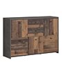 Best Chest Storage Cabinet With 2 Drawers And 5 Doors In Concrete Optic Dark Grey/old - Wood