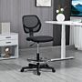 Vinsetto Ergonomic Mesh Standing Desk Chair With Adjustable Footrest Ring And Seat Height Black