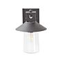 Outdoor Wall Light Lamp Black Iron Glass 30 Cm With Motion Sensor External