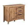 Sideboard Light Wood Effect 80 X 99 X43 Cm 1 Cabinet Chest Of 3 Drawers