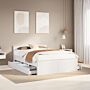 Vidaxl Bed Frame Without Mattress With Headboard White 140x190 Cm Solid Wood Pine