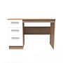 Contrast 3 Drawer Desk In White & Bardolino Oak