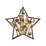 Decorative Figurine Christmas Star Dark Pine Wood 46 Cm With Pine Cones Led Lights