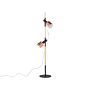 Floor Lamp Black With Copper Metal 125 Cm Adjustable Round Spotlights