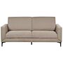 Sofa Taupe Fabric Polyester Upholstery Black Legs 3 Seater Retro Style Living Room Furniture Beliani