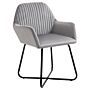 Homcom Modern Arm Chair Upholstered Accent Chair With Metal Base For Living Room Grey