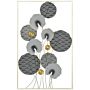 Homcom 3d Metal Wall Art Modern Lotus Leaves Hanging Wall Sculpture Home Decor, Grey Gold