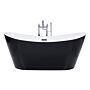 Bath Black With Silver Sanitary Acrylic Single 150 X 75 Cm Freestanding