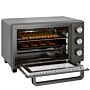 Homcom Mini Oven, 21l Countertop Electric Grill, Toaster Oven With Adjustable Temperature, Timer, Baking Tray And Wire Rack, 1400w, Grey