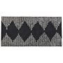 Area Rug Black And White Cotton 80 X 150 Cm Scandinavian Geometric Pattern Rectangular