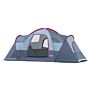 Outsunny 5-6 Man Dome Camping Tent Hiking Shelter Uv Protection Water Resistant Tunnel Sun Shade - Grey