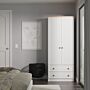 Norfolk Double 2 Drawer Wardrobe In White Ash & Bardolino Oak