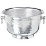 Decorative Bowl Silver Hammered Metal Glamour Handmade Handles For Drinks Dining Room