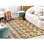 Area Rug Mulitcolour Wool 200 X 200 Cm Flat Weave Hand Tufted Geometric Pattern