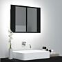 Vidaxl Led Bathroom Mirror Cabinet Black 60x12x45 Cm Acrylic