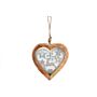 Large Wood Hanging Heart With Metal Reindeer & Stars