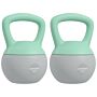 Sportnow 2 X 6kg Soft Kettlebell, Kettle Bell With Non-slip Handle, For Home Gym, Strength Training, Cardio - Grey And Green