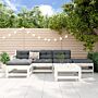 Vidaxl 6 Piece Garden Lounge Set White Solid Wood Pine