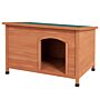 Pawhut Wooden Dog Kennel, Outdoor Pet House, With Removable Floor, Openable Roof, Water-resistant Paint - Natural Wood Tone