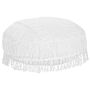 Seating Cushion White Cotton Eps Filling Round ⌀ 50 Cm Fluffy Boho Style Ottoman Floor Pillow