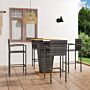 Vidaxl 5 Piece Garden Bar Set Grey