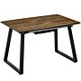 Homcom Extendable Dining Table Rectangular Wood Effect Tabletop For 4-6 People With Metal Frame & Hidden Leaves For Kitchen