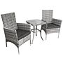 Jardi Rattan Bistro Set Light Grey