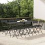 Vidaxl Folding Bistro Chairs 8 Pcs Black Poly Rattan And Steel