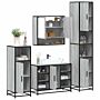 Vidaxl 4 Piece Bathroom Furniture Set Grey Sonoma Engineered Wood