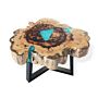 Tamarind And Resin Coffee Table - Aqua