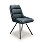 Arnhem Swivel Leather Effect Midnight Blue Dining Chair