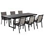 Garden Dining Set Black Extending Table Chairs Outdoor 6 Seater Aluminium Beliani