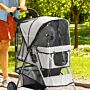 Pawhut Dog Stroller Rain Cover, Cover For Dog Pram Stroller Buggy W/ Rear Side Entry, Grey