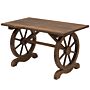 Outsunny Outdoor Garden Coffee Table Dinning Table Patio Display Desk Natural Fir Wood Water-resistant