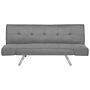 3 Seater Sofa Bed Light Grey Upholstered Armless