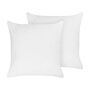 2 Bed Pillows White Lyocell Japara Cotton Rectangular 80 X 80 Cm Polyester Filling High Profile Sleeping Cushion