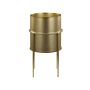 Plant Stand Gold Iron 15 X 15 X 28 Cm Metal Flower Pot Uv Resistant Modern Industrial Standing Planter