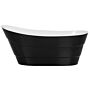 Bathtub Black Acrylic Oval Overflow System Freestanding