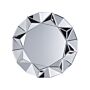 Wall Hanging Mirror Silver Round 70 Cm Geometric Frame Gloss Finish