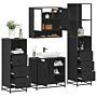 Vidaxl 4 Piece Bathroom Furniture Set Black Engineered Wood